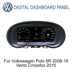 Prelingcar 9-inčni LCD digitalni instrument-ploča, prednji pogled za VW Polo 6R 2008–2016, Vento i CrossFox 2015