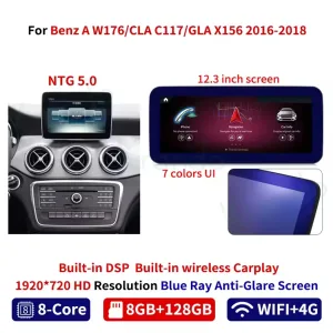 Android glavna jedinica za Mercedes W176 A-klasu 2012.–2018. | CarPlay DSP