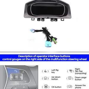 Volkswagen VW Tiguan Digital Cluster 2009-2017 for Mk1 Type 5N LCD Dash 5 Digitalna instrumentna ploča Volkswagen Tiguan 2009–2017 12.3-inch stražnji konektori i priključci ožičenja