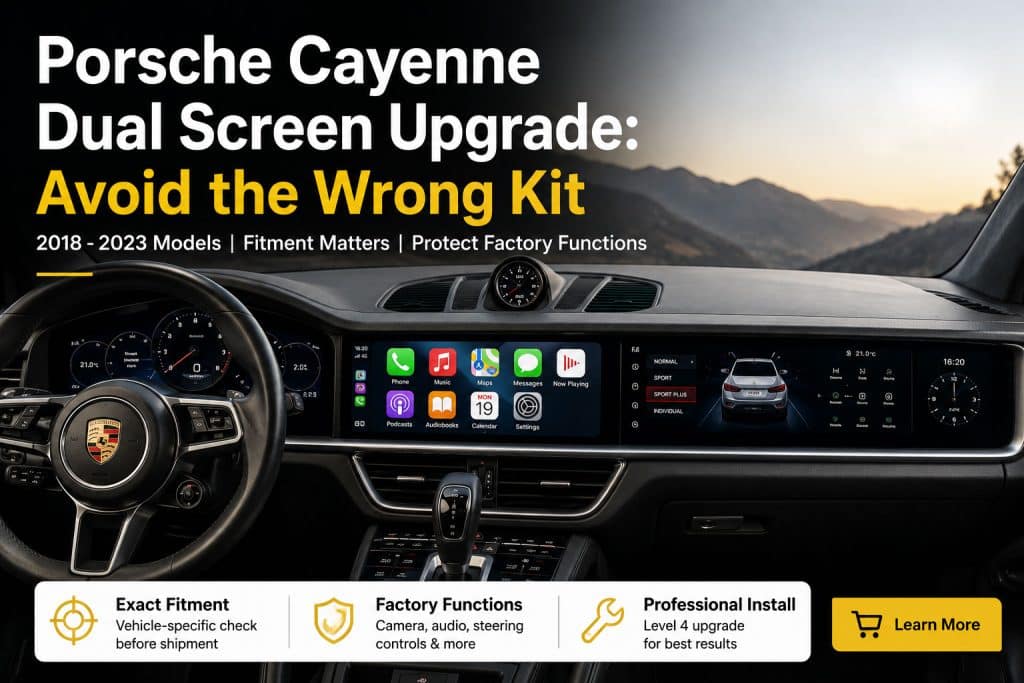 Porsche Cayenne 2018-2023, ugrađena nadogradnja s dvostrukim zaslonima, unutrašnjost